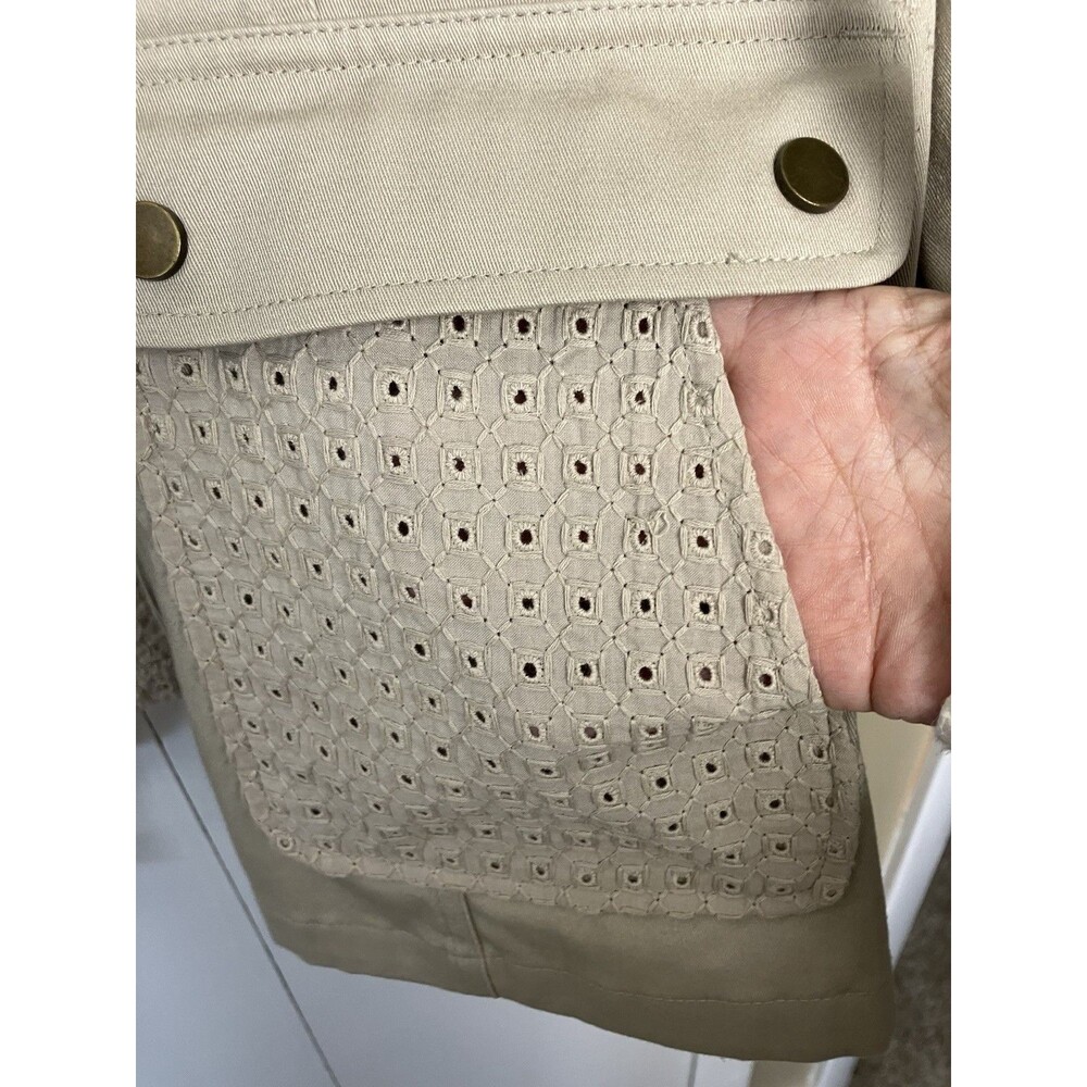 Linea by Louis Dell'Olio Womens Tan Cotton Spring Jacket Large - Picture 5 of 9